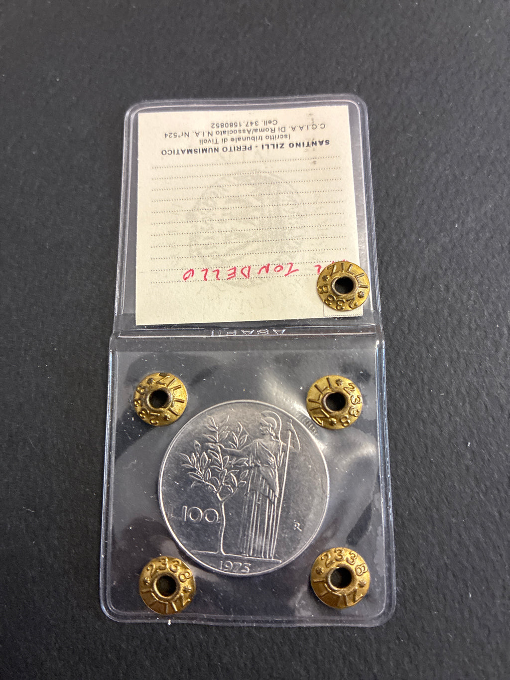 100 Lire 1975 Minerva con Eccesso di Metallo sul Bordo Periziata SPL