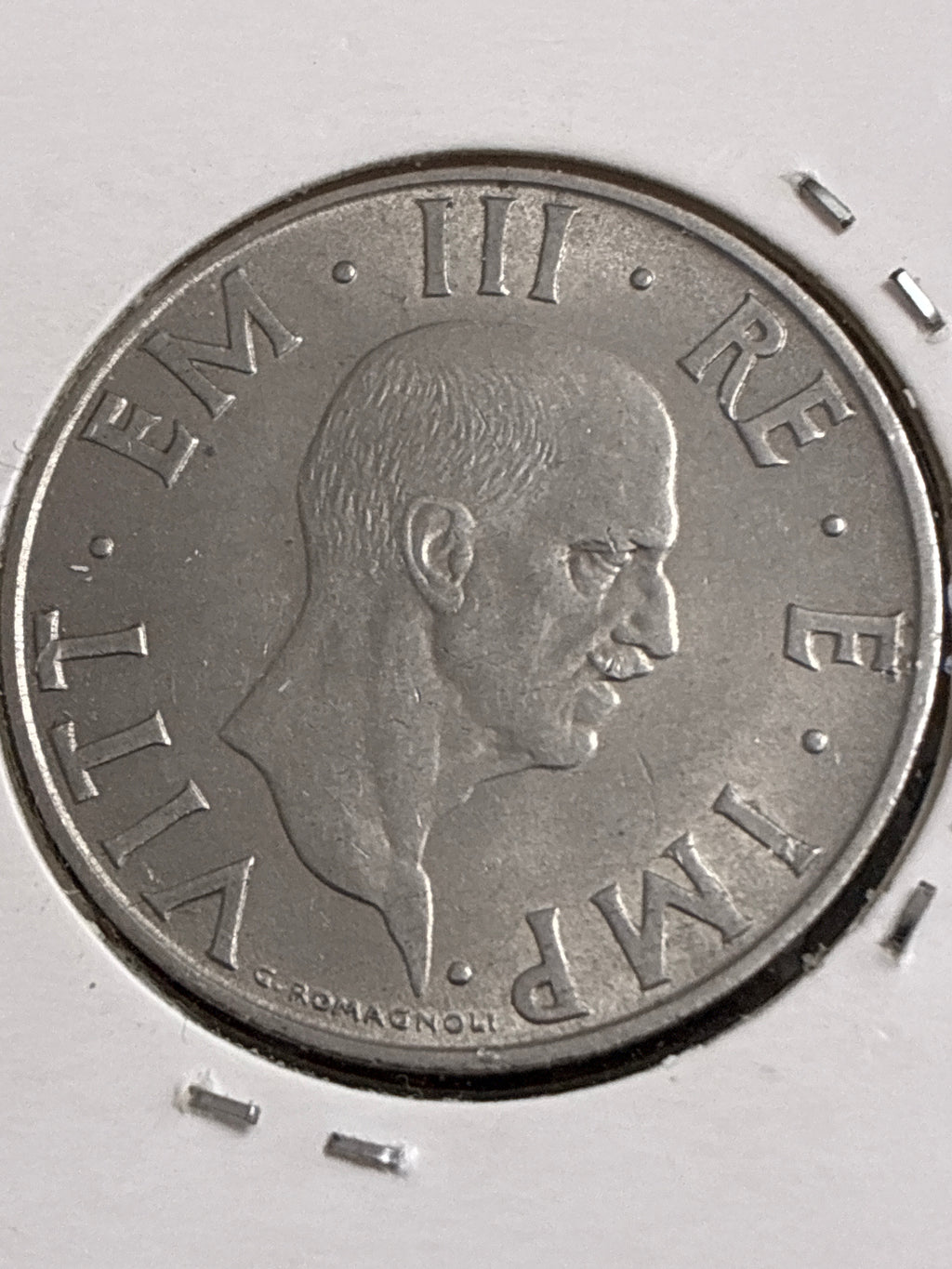 2 lire 1941 Errore di Conio per Asse Ruotato di circa 10/15 Gradi al Rovescio