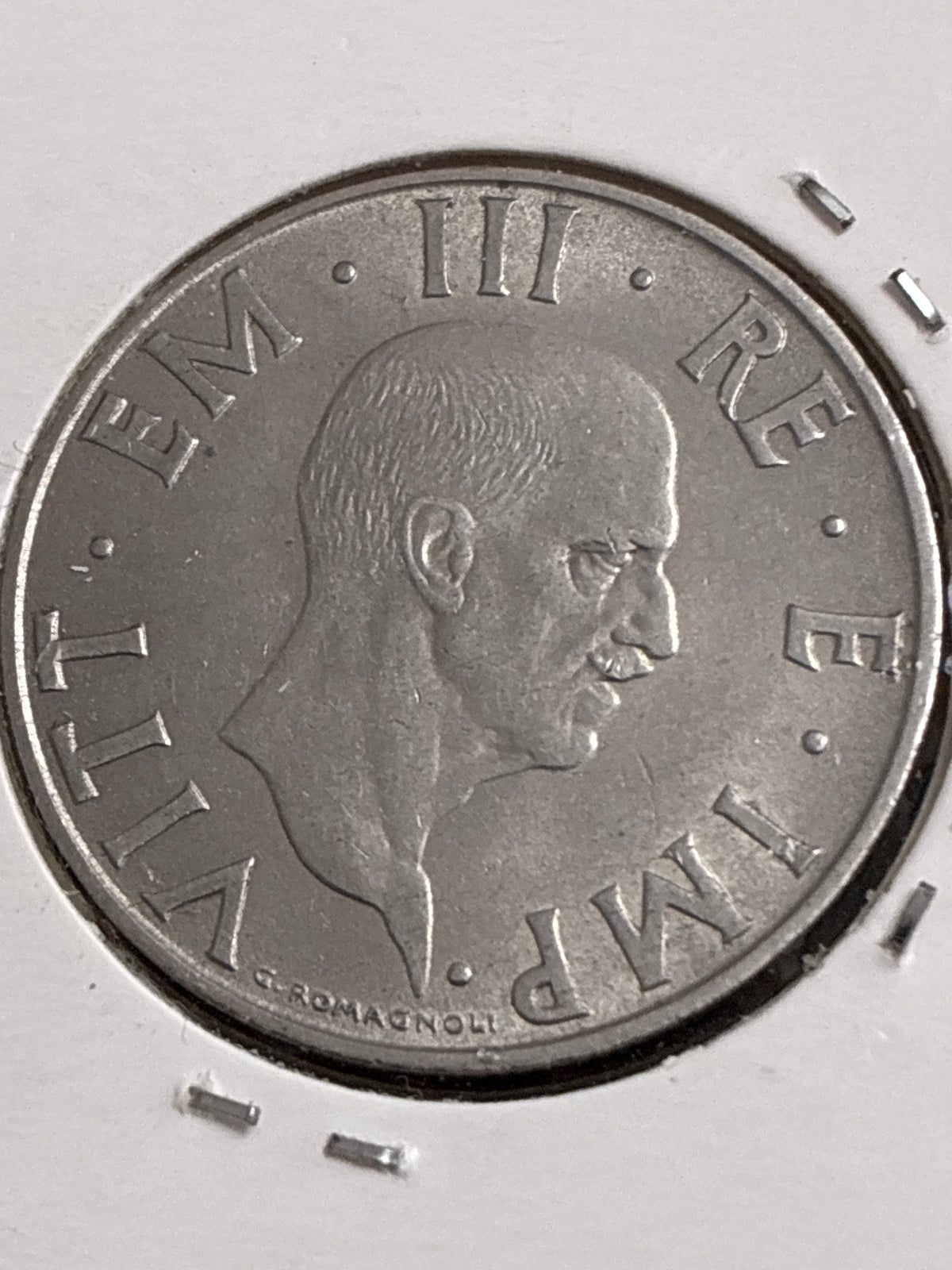 2 lire 1941 Errore di Conio per Asse Ruotato di circa 10/15 Gradi al Rovescio