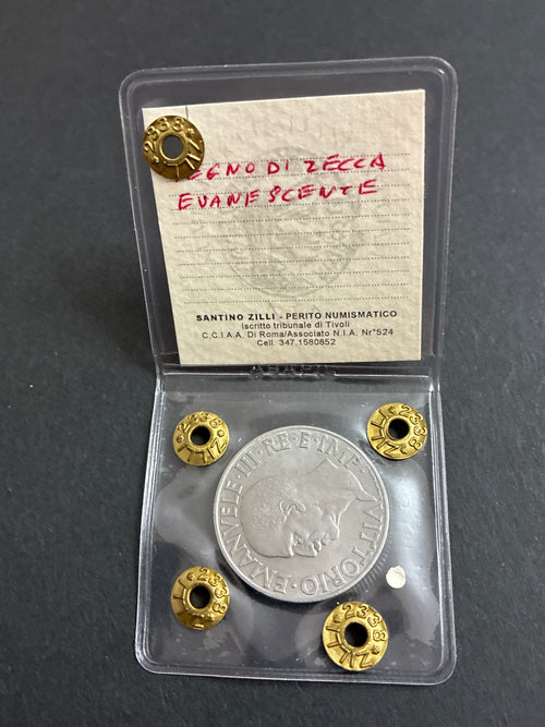 1 Lira 1942 XX Impero Asse Ruotato 45° Periziata Rara