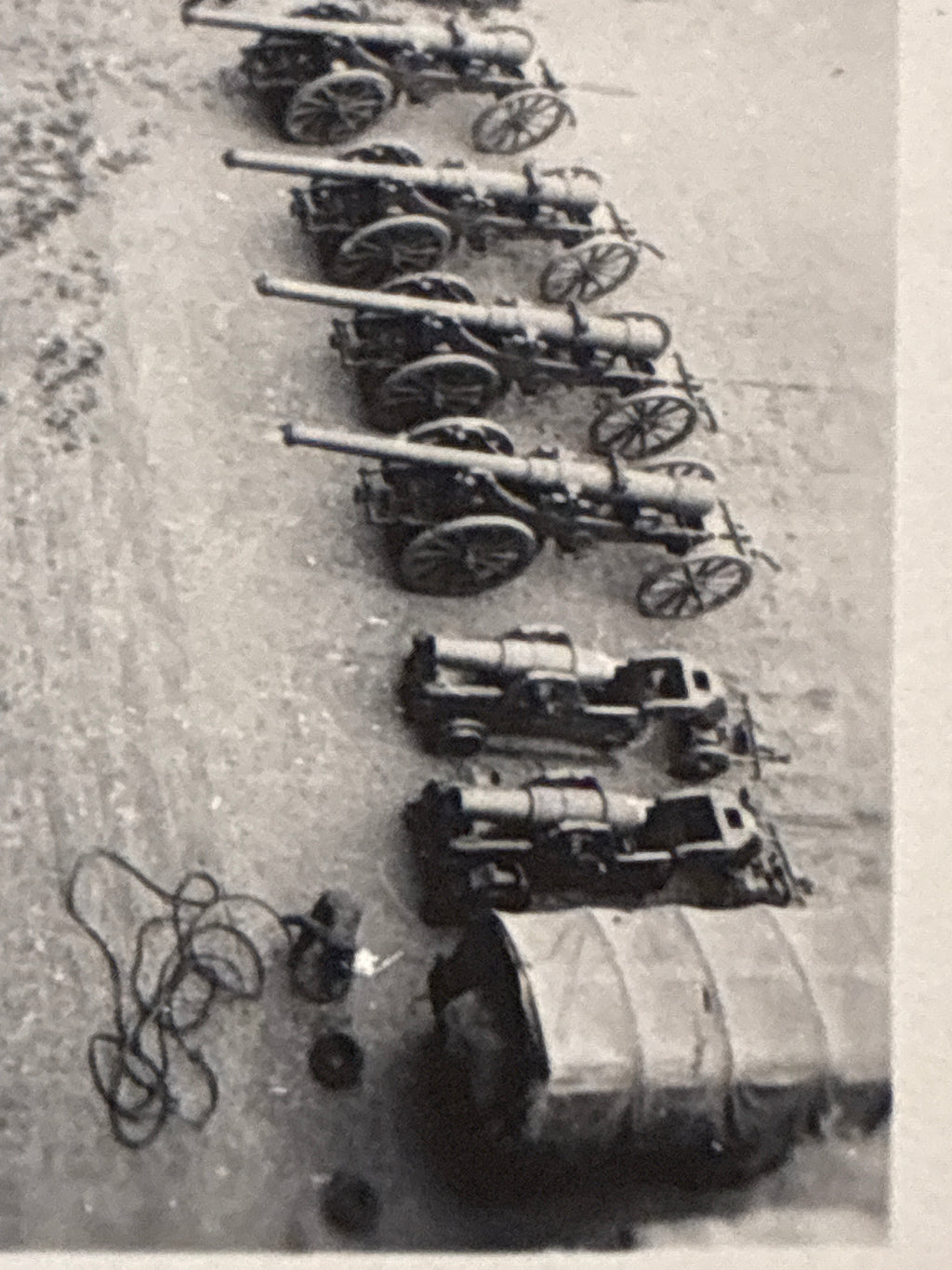 Artiglieria Regio Esercito Fotografia Epoca 1940 circa Parco Cannoni dall'Alto