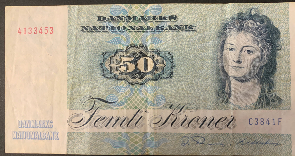 Banconota Vintage 50 Corone Danimarca – Danmarks Nationalbank (Thomasine Gyllembourg)