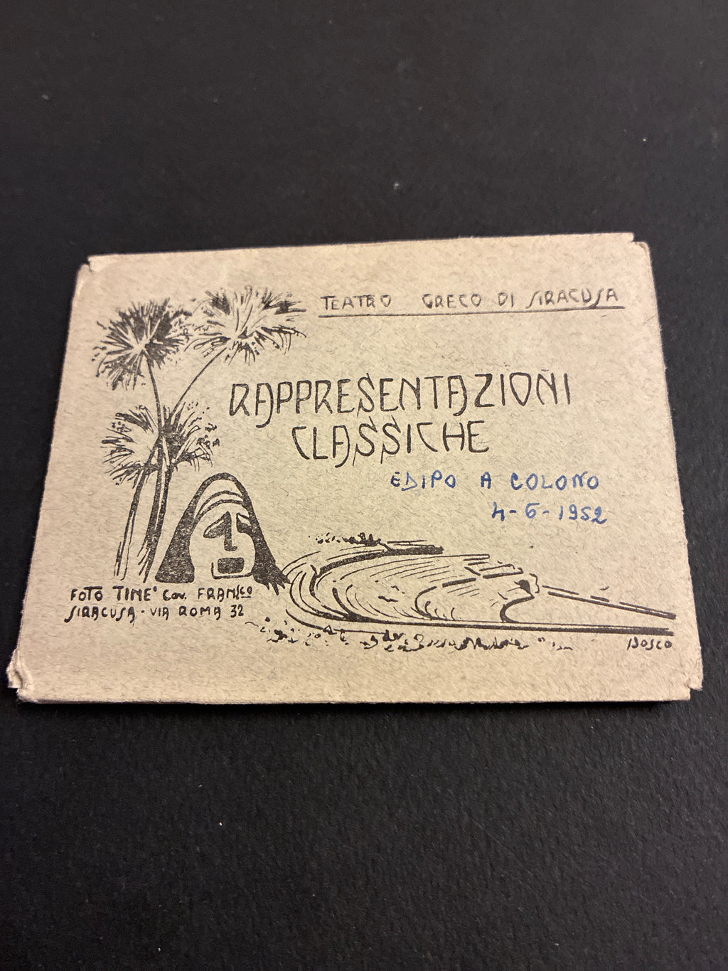 Libretto Cartoline Vintage 1952 "Siracusa Teatro Greco Edipo a Colono" Foto Tinè