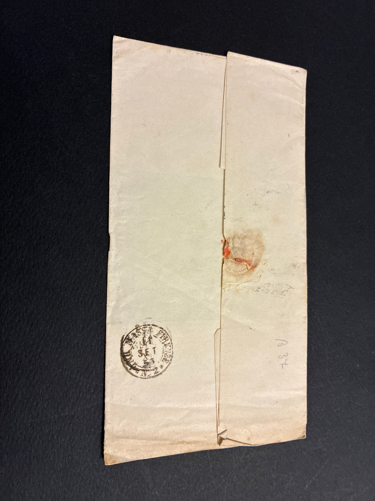 1863 - Lettera da Pistoia a Firenze con Ambulante al retro