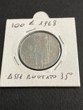 100 LIRE 1968 MINERVA - ERRORE DI CONIAZIONE: ASSE RUOTATO 35°