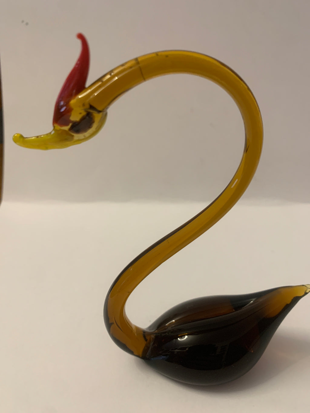 Statuetta Vintage Cigno in Vetro Artistico Lavorato a Mano Stile Murano