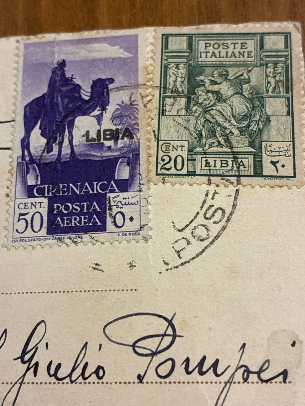 Cirenaica 1940 Cartolina Storica da Bengasi a Roma Affrancatura Mista con Posta Aerea Era Fascista Anno XVIII Saluto Alalà