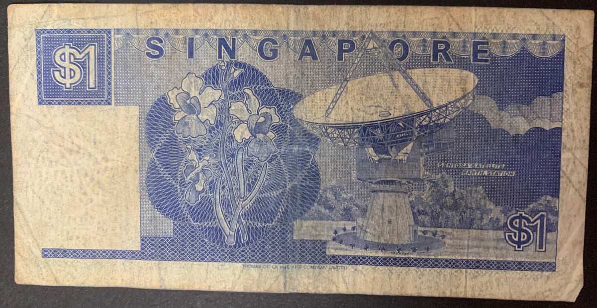Banconota Vintage Singapore 1 Dollaro (1984–1999) – Serie Navi (Sha Chuan)