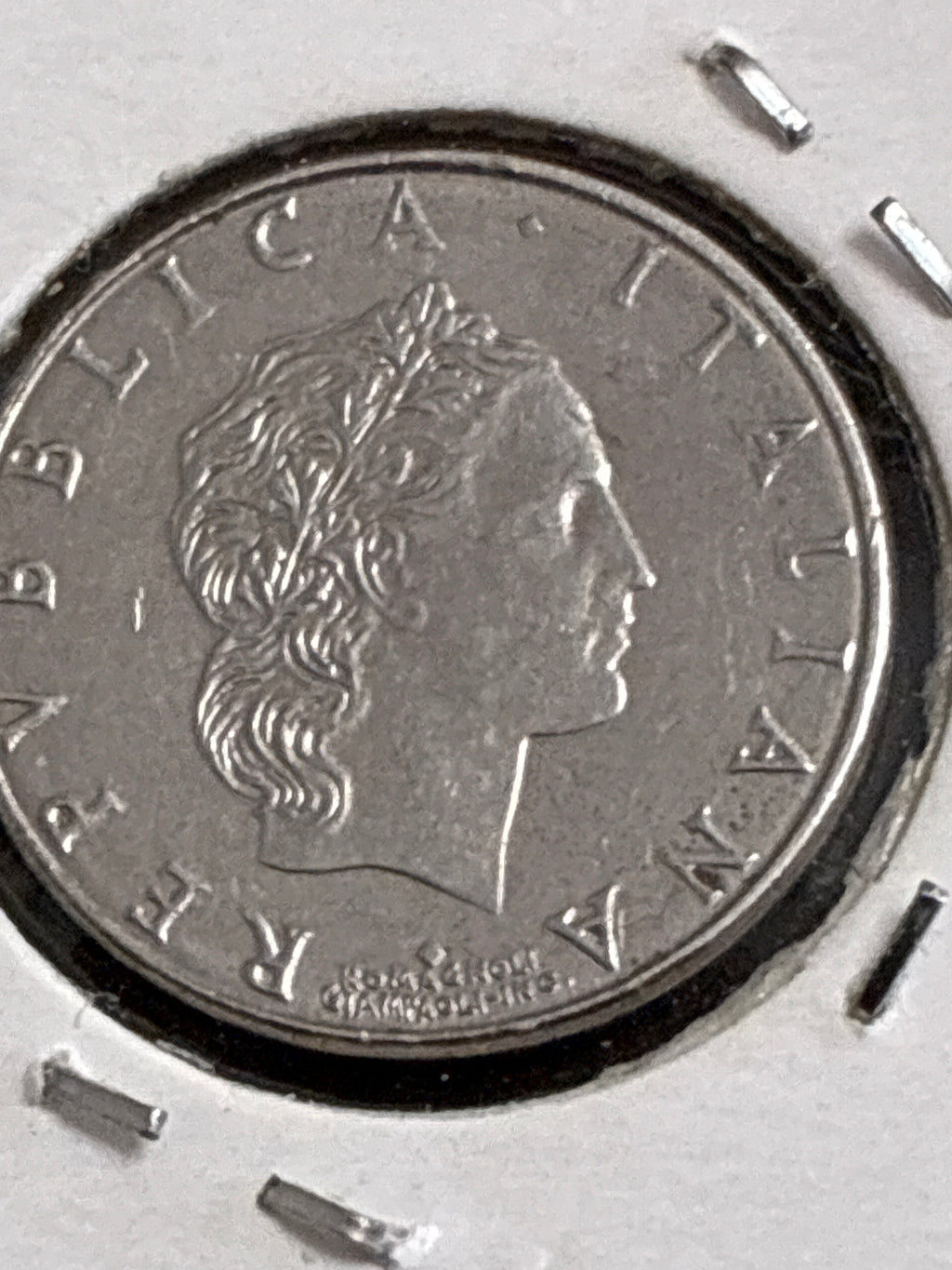 50 lire 1991 Variante di Conio con Rombo Sotto il Collo al Dritto