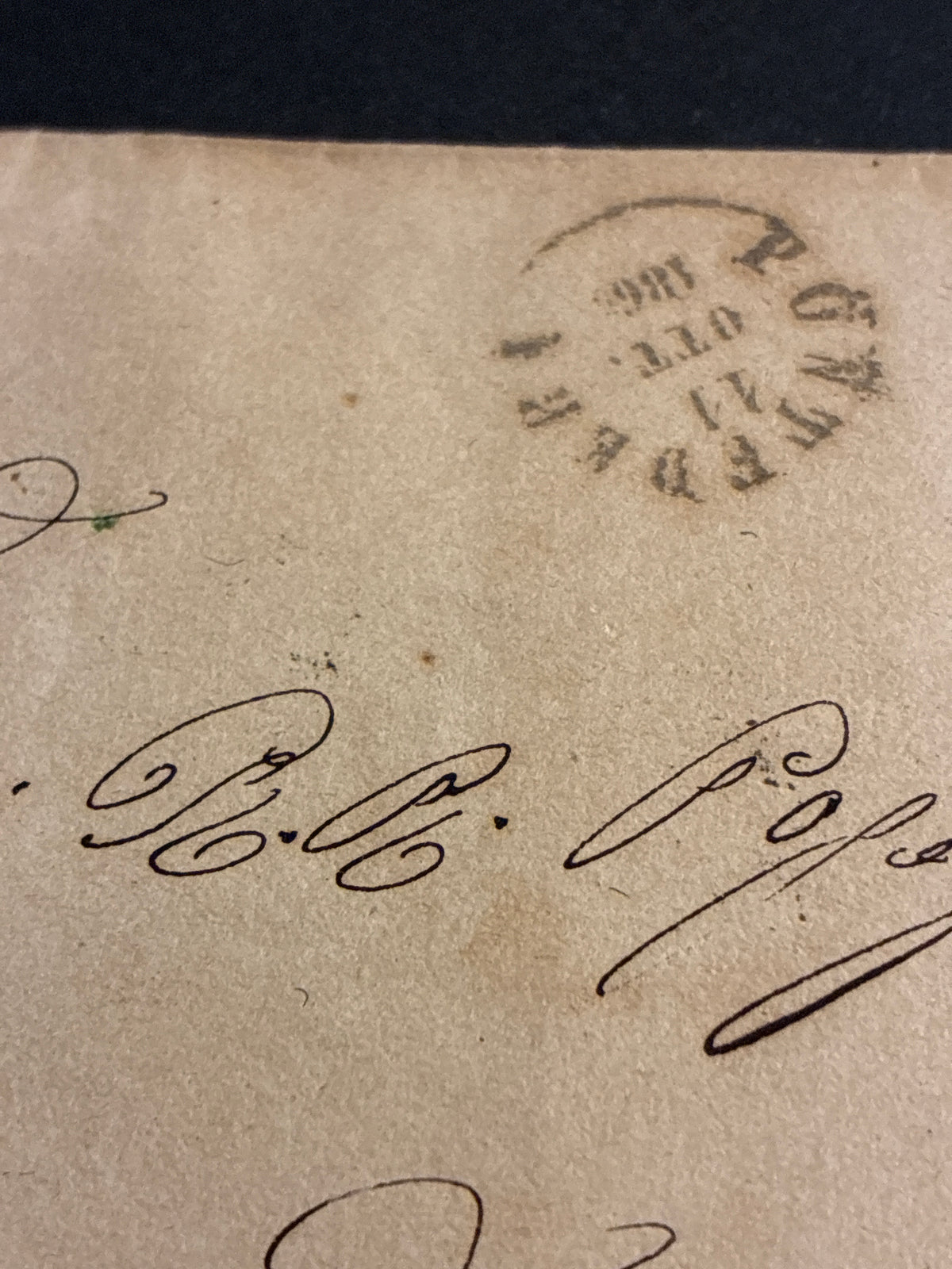 Lettera 1863 per l'Ispezione dei Reggi Possedimenti con 15 Centesimi "Matraire" Primo Tipo Capovolto dall'Archivio e Collezione dell'Ing. Curzio Batinio