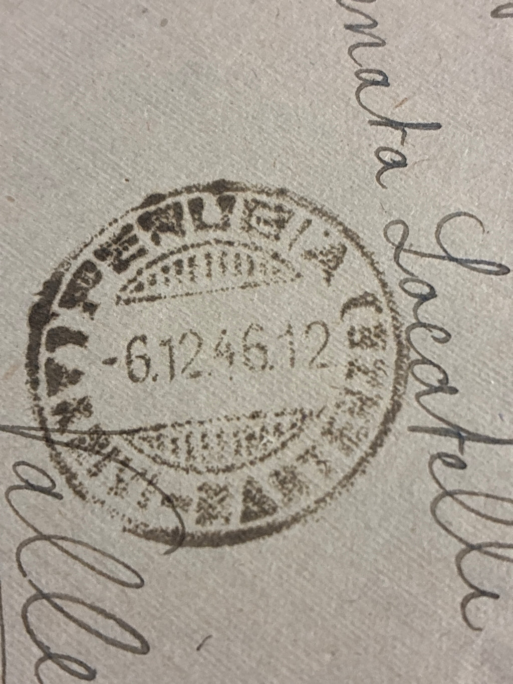 Busta espresso storica del 1946 spedita da Perugia all'ufficio postale di Vallesana (Sondrio) con affrancatura mista.