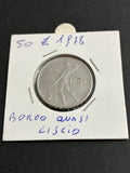 50 lire 1978 Variante da Errore di Conio per Parzialmente Rigato