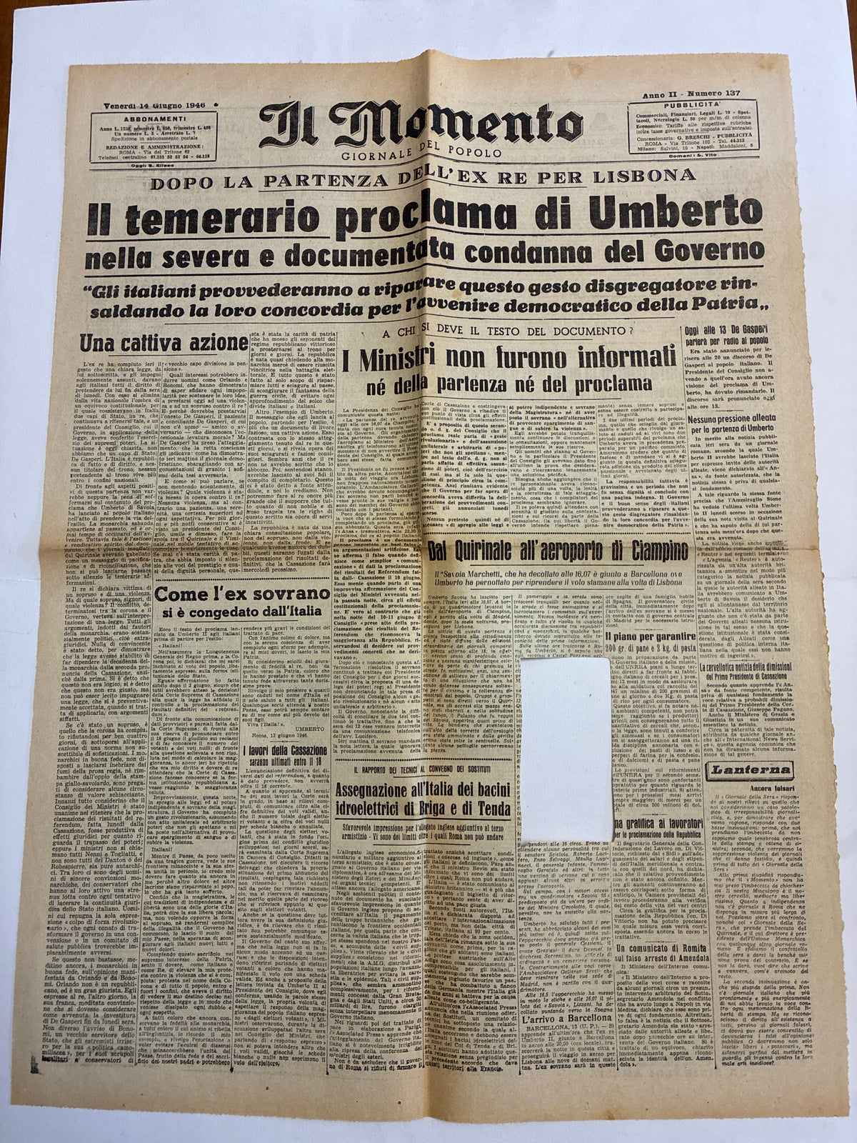 Lotto Giornali Originali Epoca 1944 1946 Per Collage Montaggi Artistici E Scrapbooking Storico