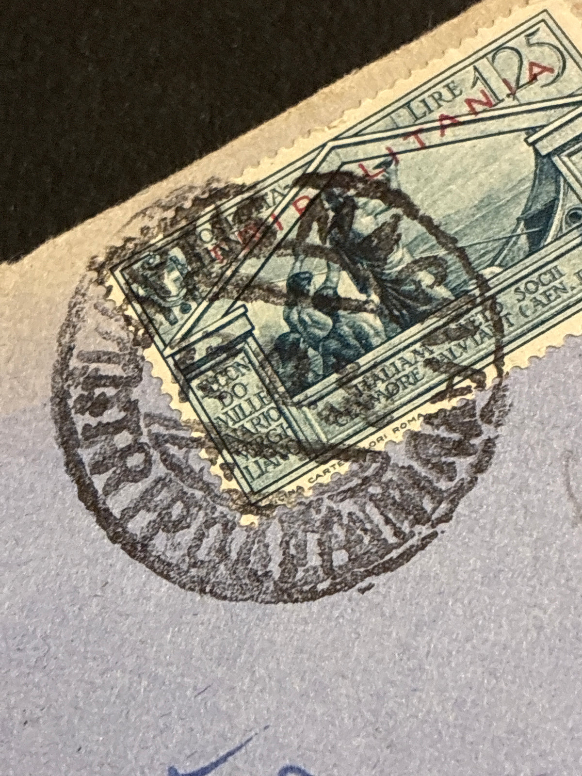 RARA Busta del 1931 spedita dall'ufficio coloniale di Leptis Magna (Tripolitania) a Torino con affrancatura singola da 1,25 Lire "Bimillenario di Virgilio" sovrastampato e ISOLATO