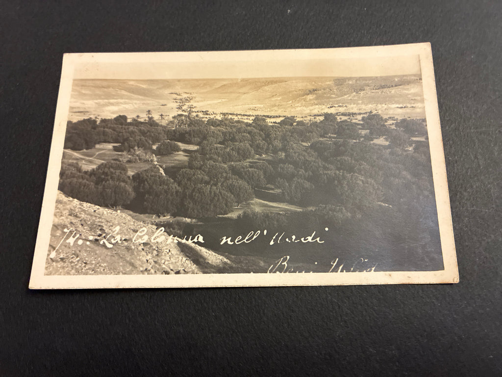 Cartolina Fotografica Libia Beni Ulid - N. 104 La Colonia nell'Wadi Beni Ulid - Rara Non Viaggiata