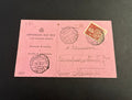 Ricevuta Ritorno 1927 da Camporotondo a Cessapalombo Macerata Frazionario 34-17 Francobollo Giubileo del Re 60 Centesimi Storia Postale Marche