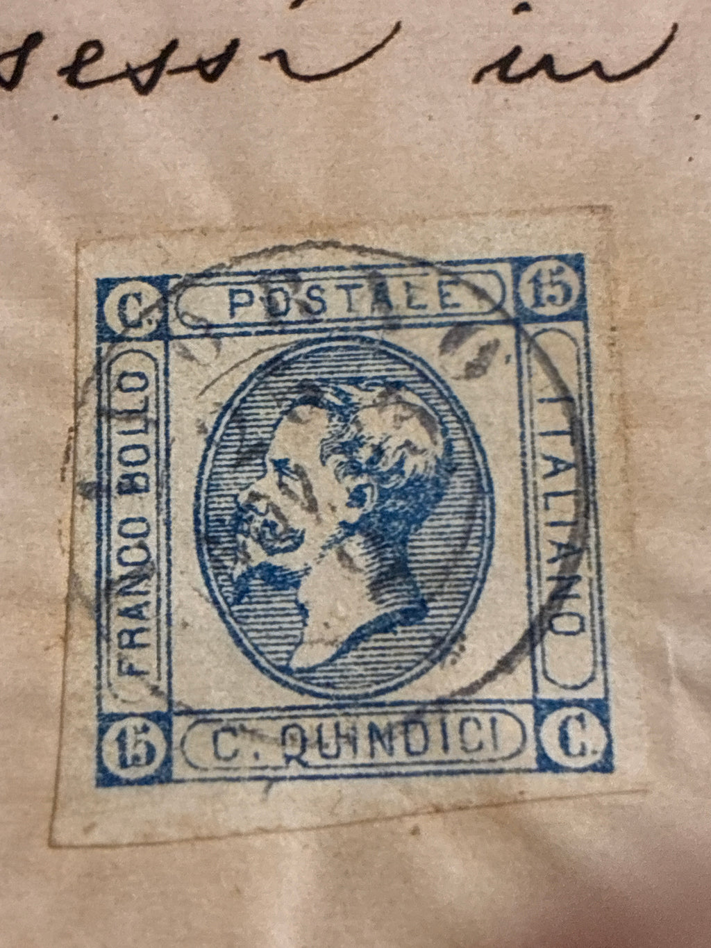 Lettera del Regno d'Italia (1863) con 15 c. del secondo tipo ex coll. Curzio Batini, da Follonica a Firenze con transito Ambulante Livorno-Firenzek