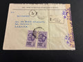 Repubblica Sociale Italiana: lettera raccomandata da Genova per città del 21 marzo 1945 affrancata con coppia orizzontale da 1 Lira della serie commemorativa Fratelli Bandiera in esatta tariffa da 2 Lire e con timbro lineare della Prefettura Repubblica