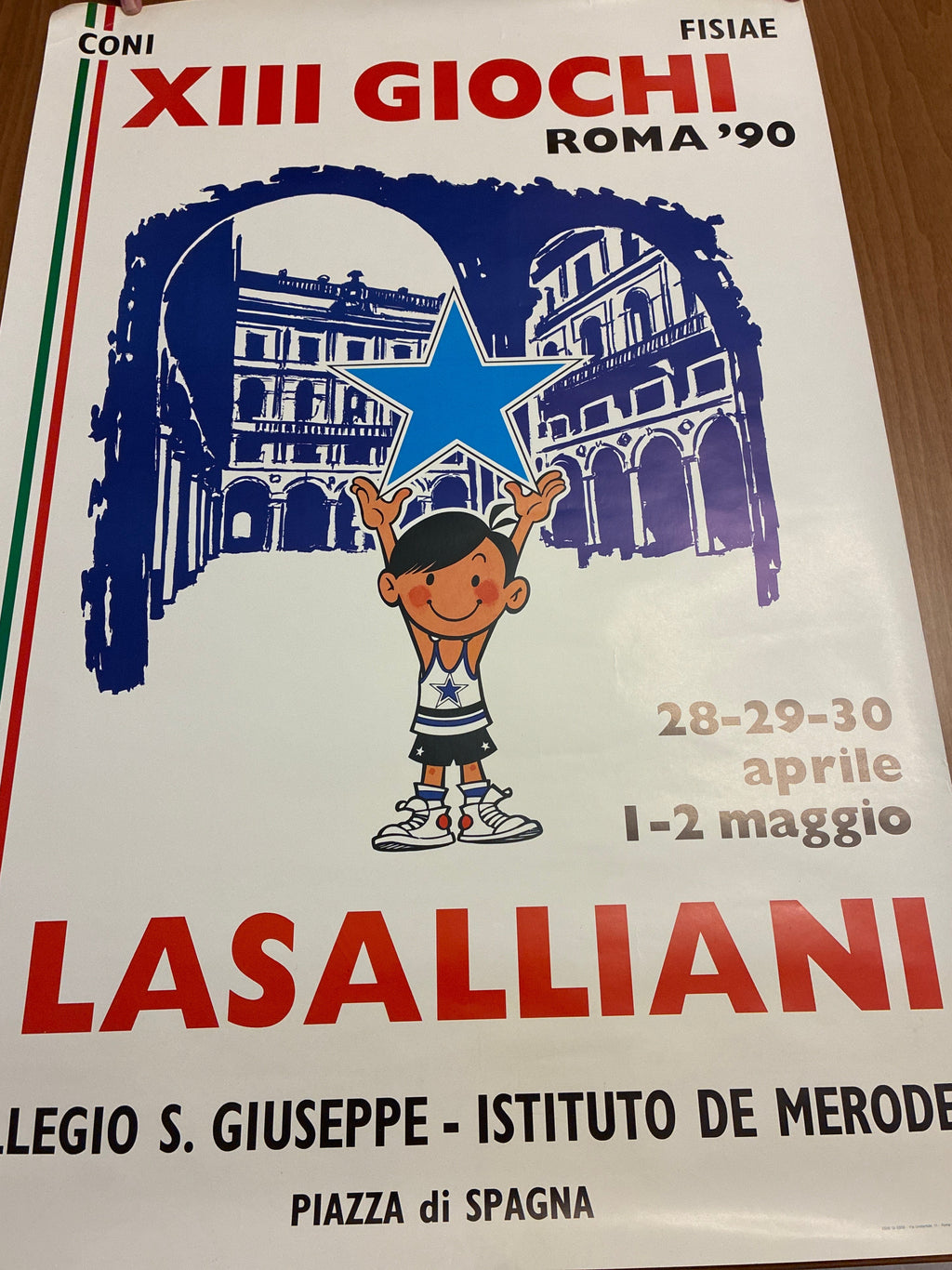 Manifesto Originale XIII Giochi Lasalliani Roma 1990