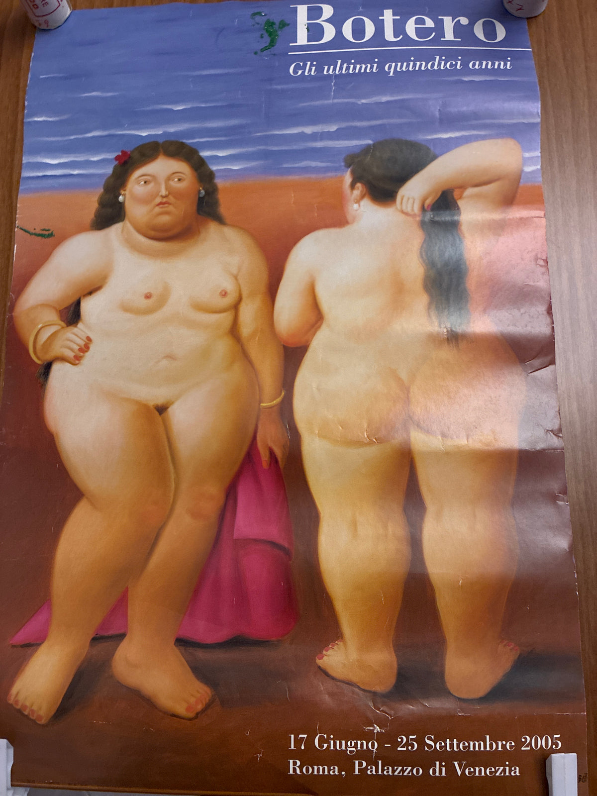 Manifesto Originale Mostra Fernando Botero Roma 2005 Con Ceralacca