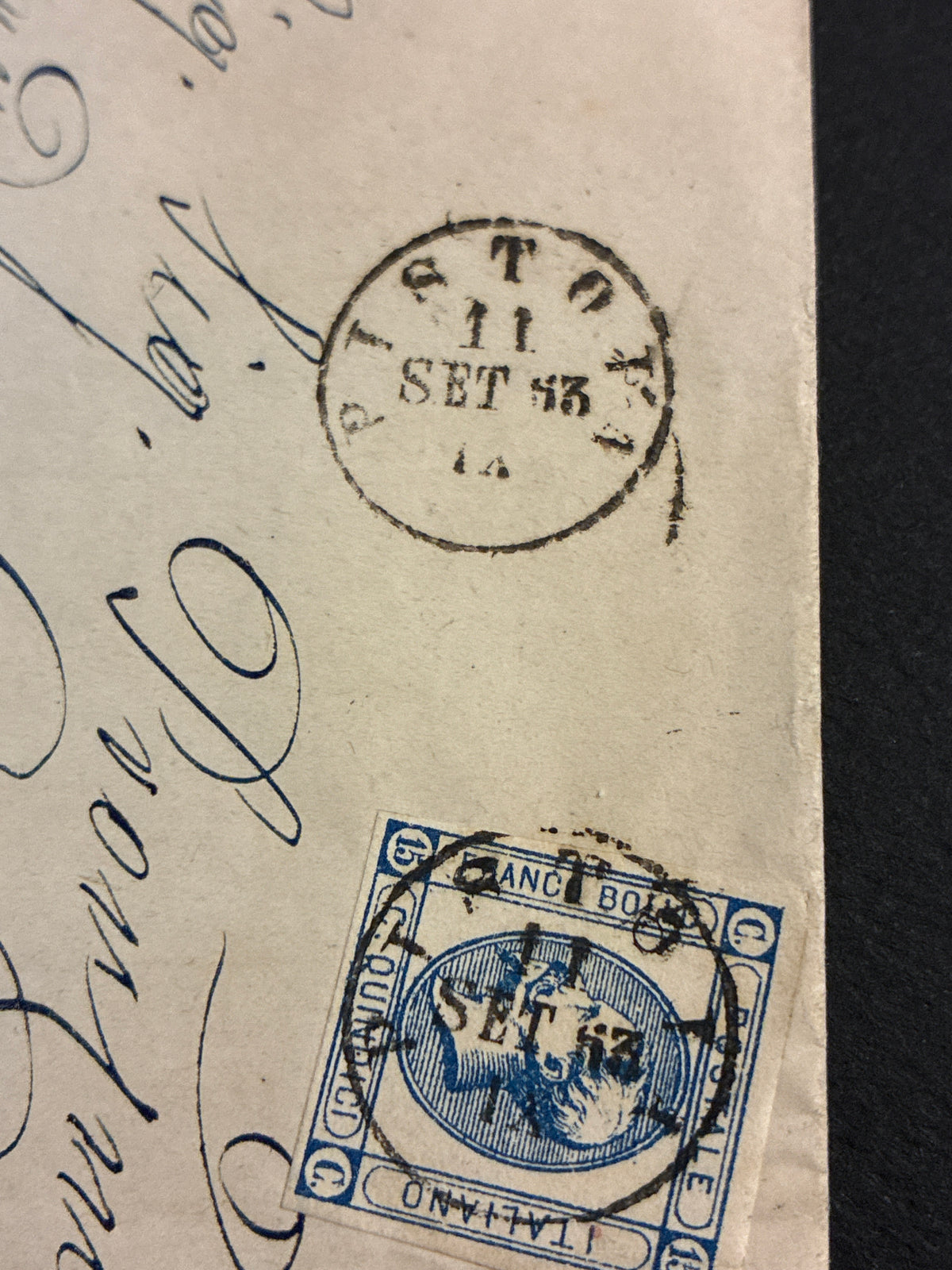 1863 - Lettera da Pistoia a Firenze con Ambulante al retro