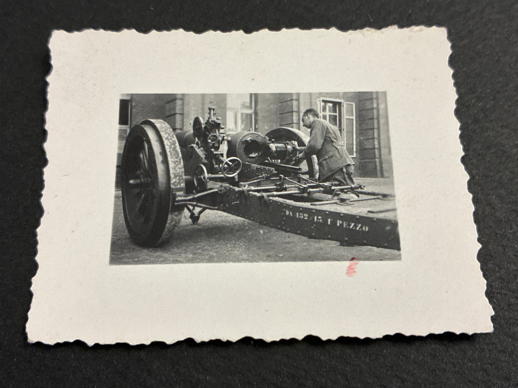 Artiglieria Guardia alla Frontiera Fotografia Epoca 1940 Obice Skoda 152 13 GAF
