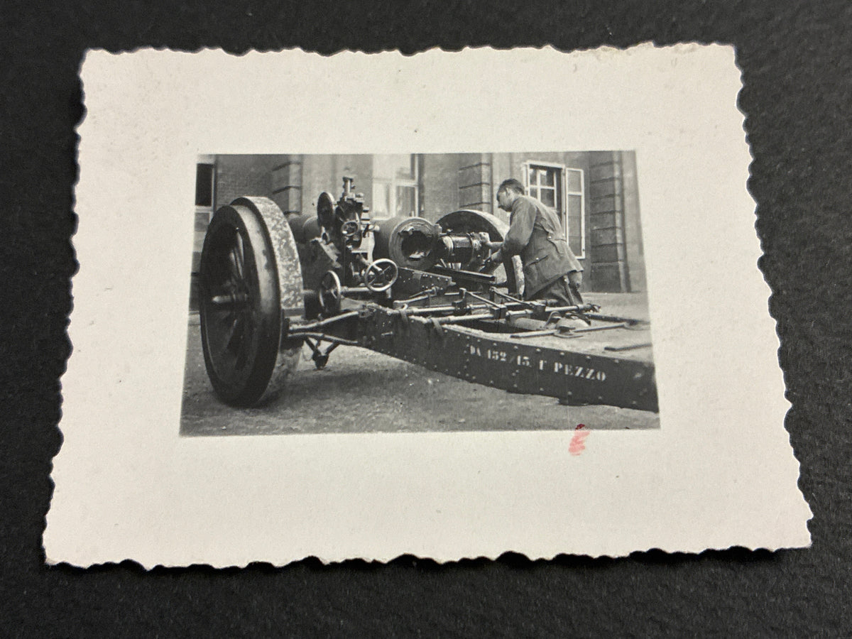 Artiglieria Guardia alla Frontiera Fotografia Epoca 1940 Obice Skoda 152 13 GAF