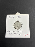 50 lire 1991 Variante di Conio con Rombo Sotto il Collo al Dritto