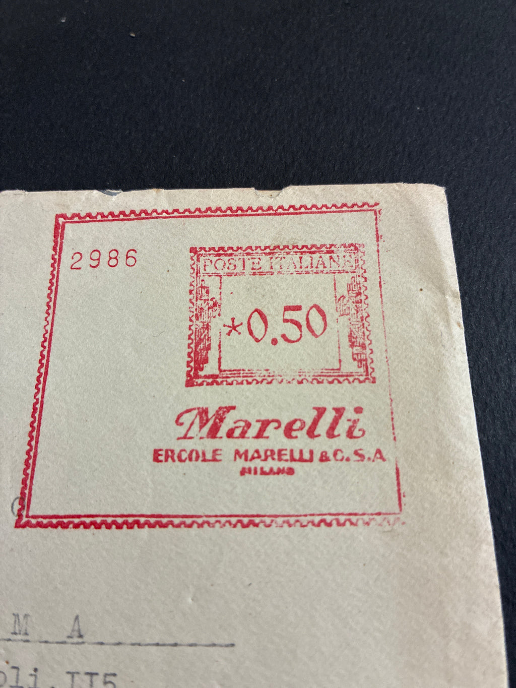 Lettera Ercole Marelli Milano (1935) con firma autografa del Direttore Centrale - Busta e Contenuto.