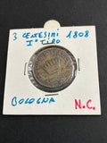 3 centesimi 1808 Bologna Moneta del Regno d'Italia di Napoleone I classificata Non Comune