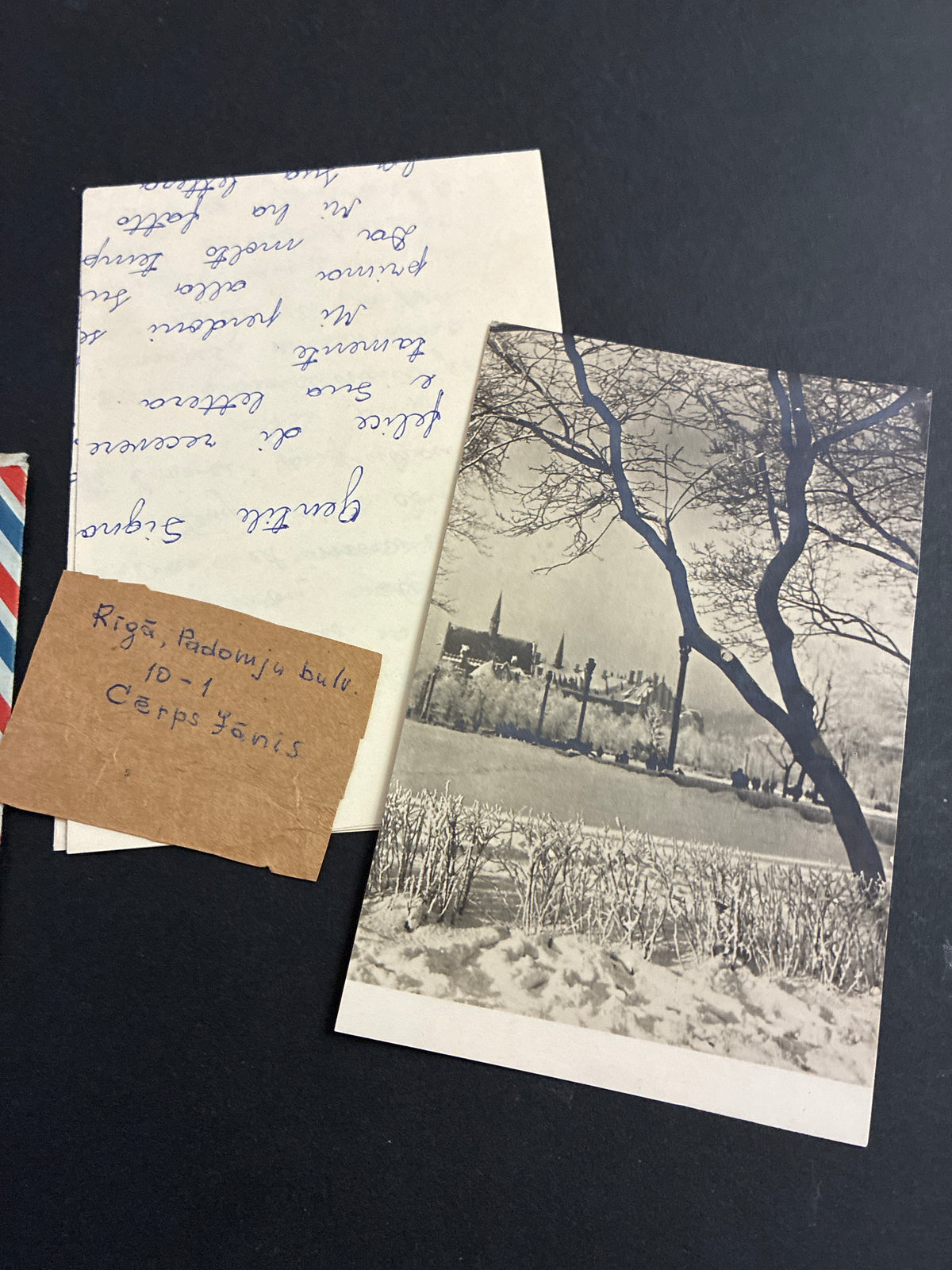 Lotto Epistolare 1961 da Riga URSS a Roma Lettera Completa Contenuto Cartolina Inverno Francobollo 16k Storia Postale Guerra Fredda Lettonia