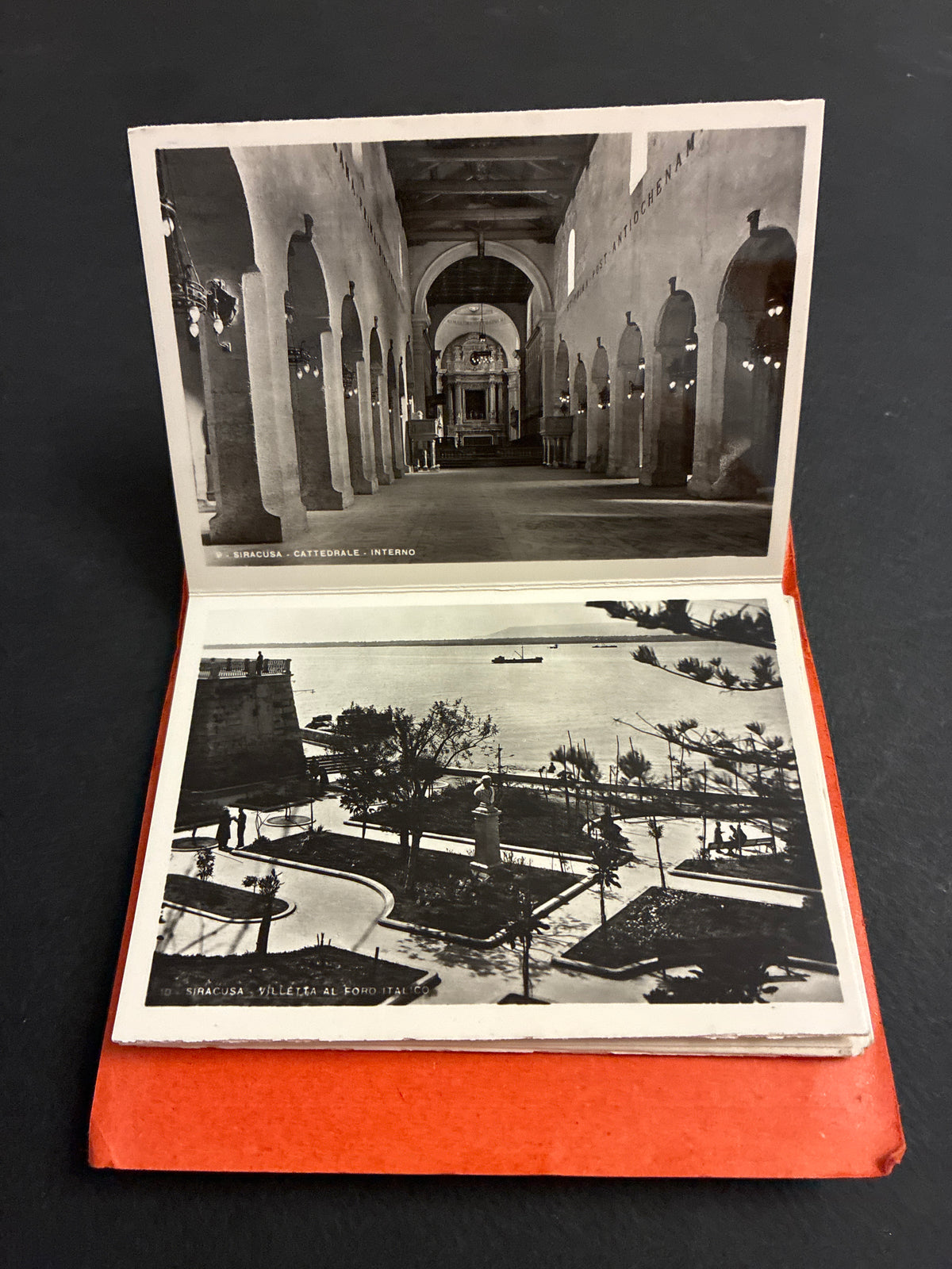 Libretto di cartoline Ricordo di Siracusa - Bustina vintage con 18 vere fotografie storiche d'epoca