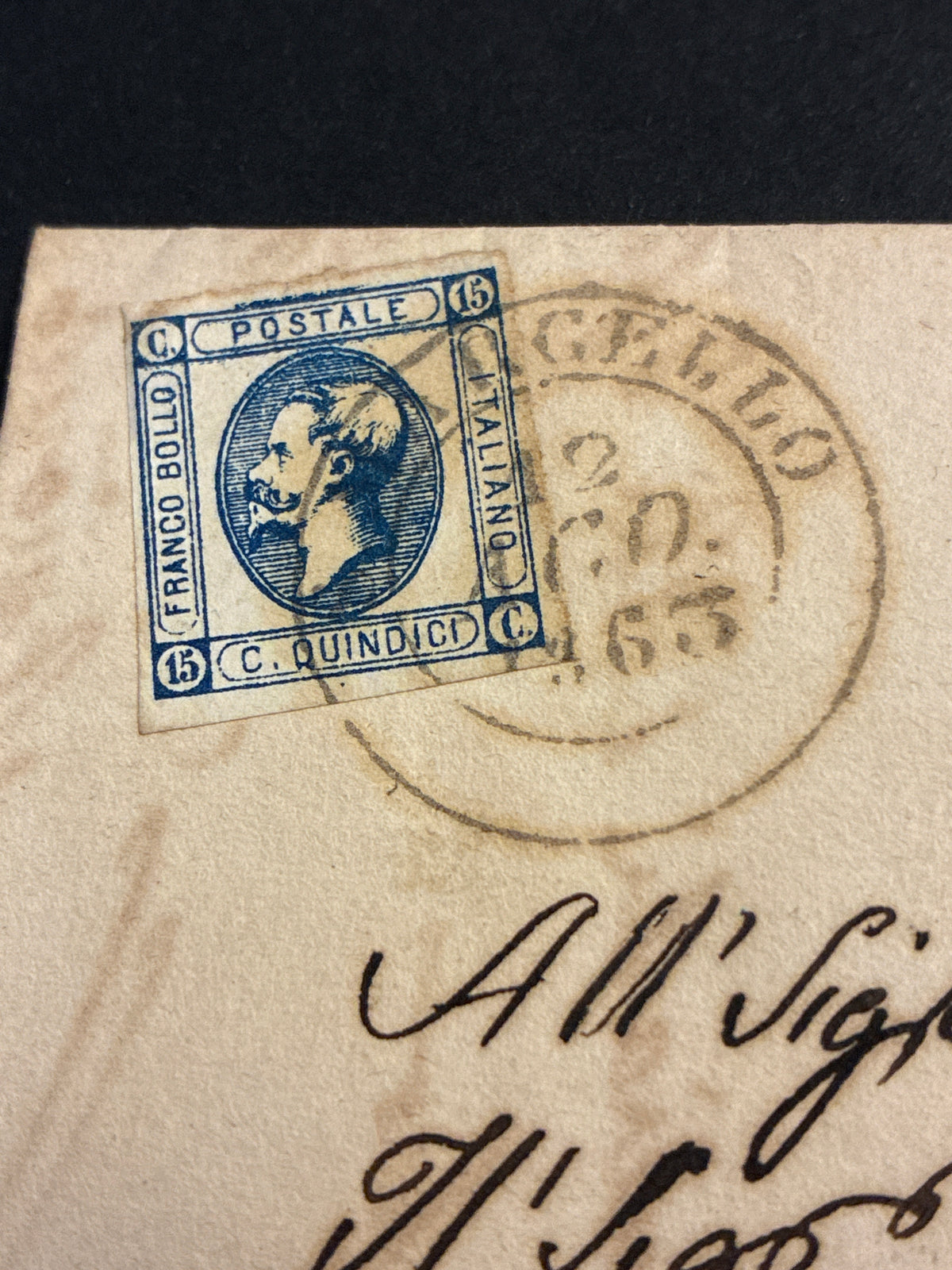 Regno d'Italia 1863 - Lettera da Firenze Bagello a Montecatini, Francobollo 15c Litografico II Tipo (Sassone 13), Sigla Batini