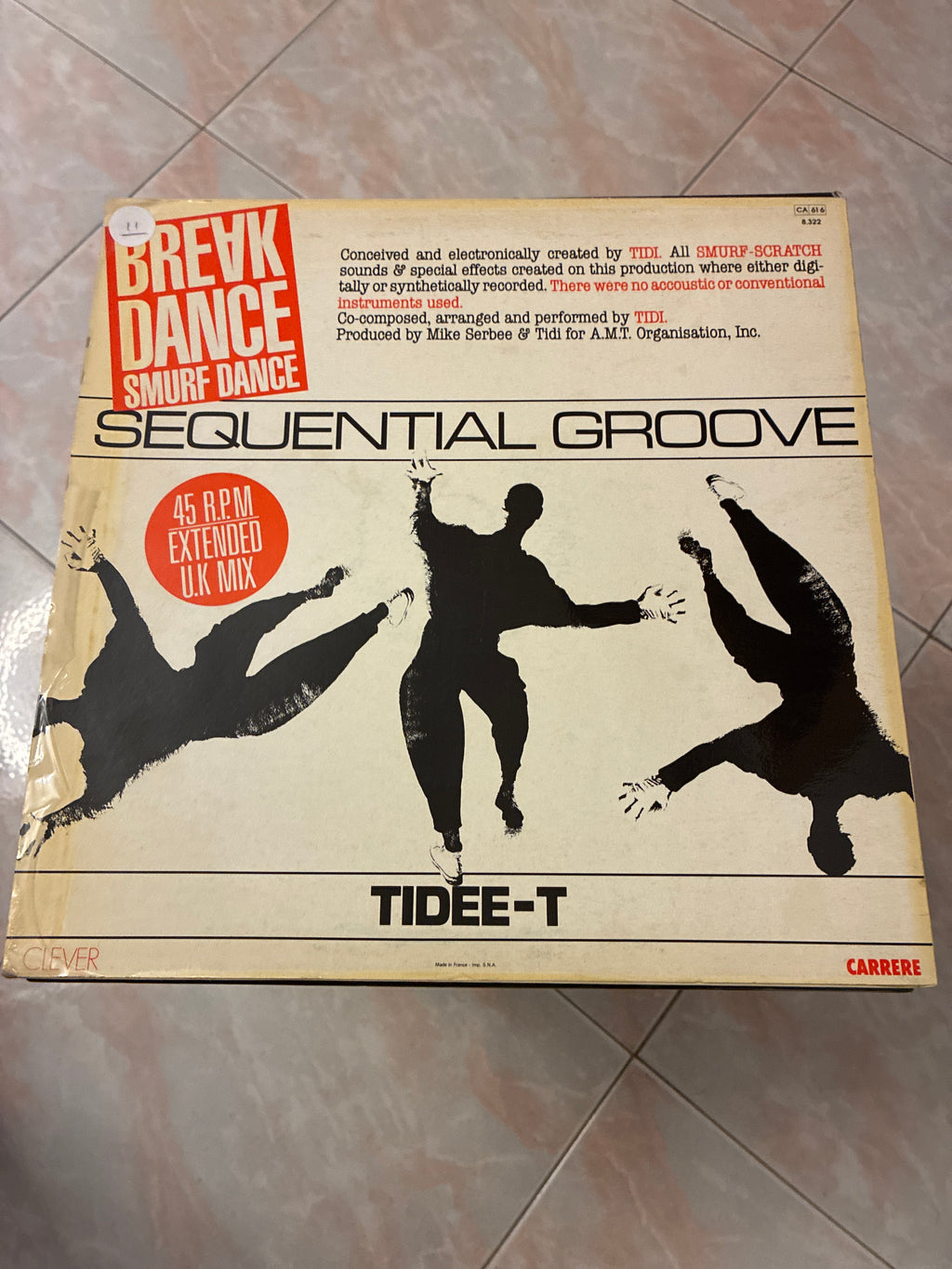Tidee-T – "Sequential Groove" (Vinile 12" Maxi-Single, 1984 – Etichetta originale Carrere Records, codice catalogo 8322).
