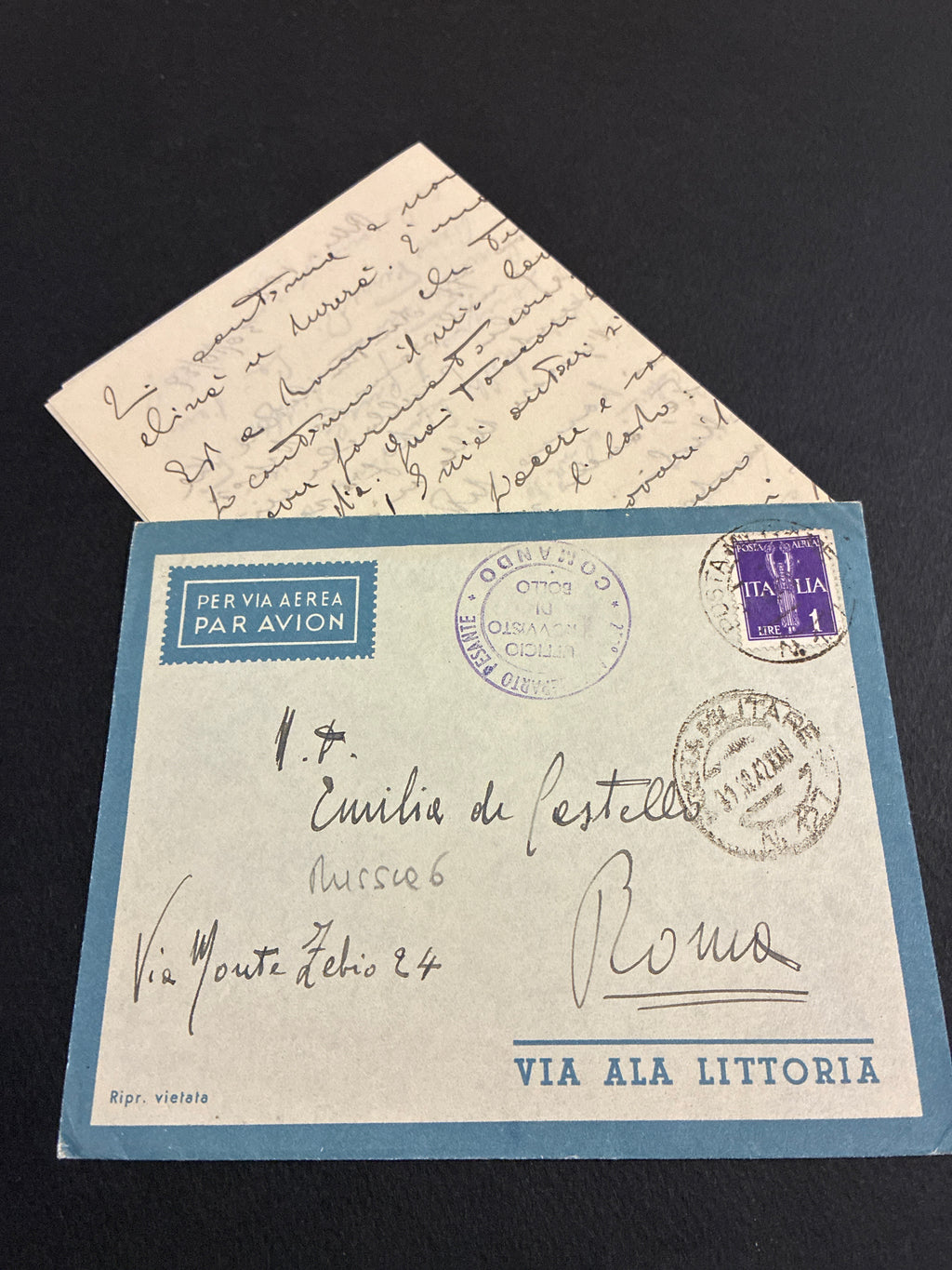 Posta militare dall'ARMIR: lettera del 30 ottobre 1942, tre settimane prima della grande controffensiva sovietica