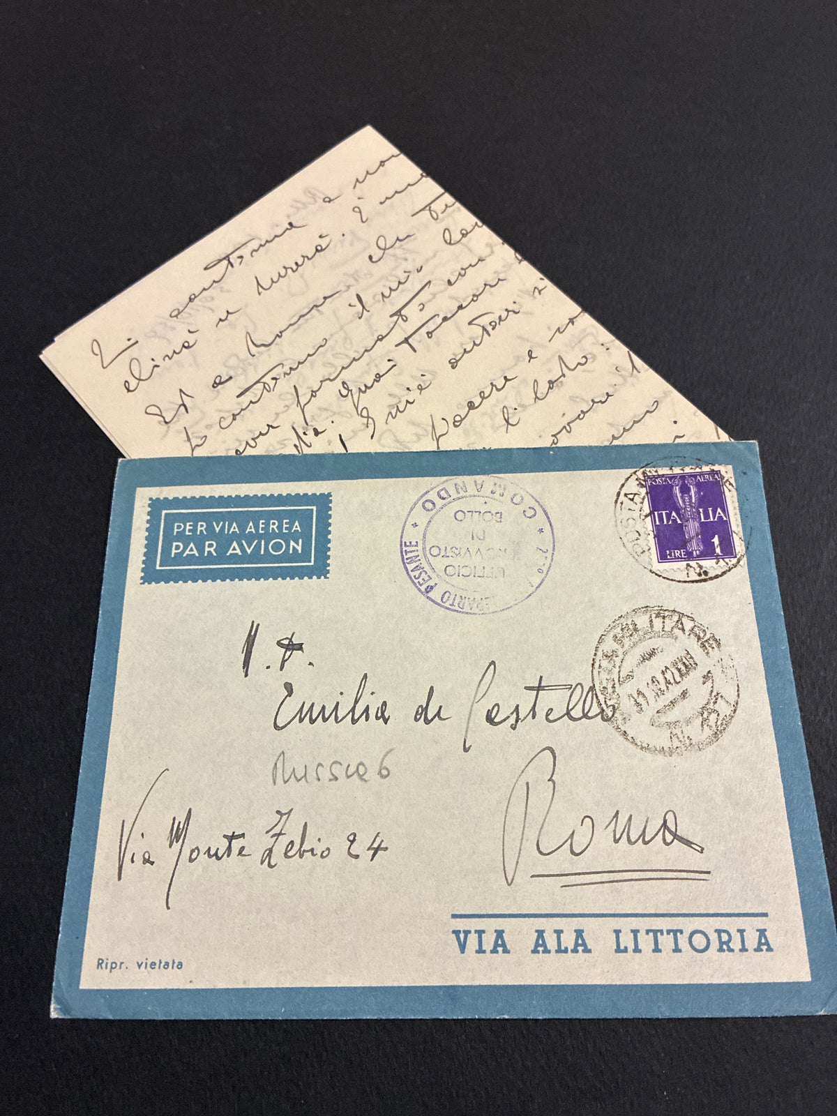 Posta militare dall'ARMIR: lettera del 30 ottobre 1942, tre settimane prima della grande controffensiva sovietica