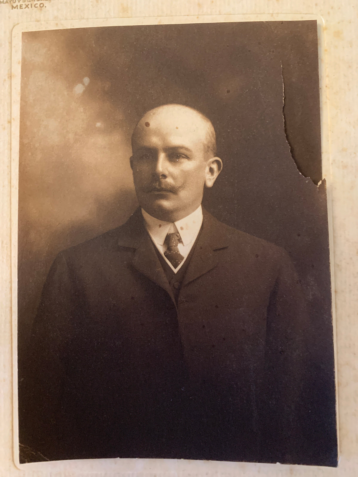 Lotto 2 Antiche Fotografie Ritratti Uomini Studio Pach Mexico D'Epoca