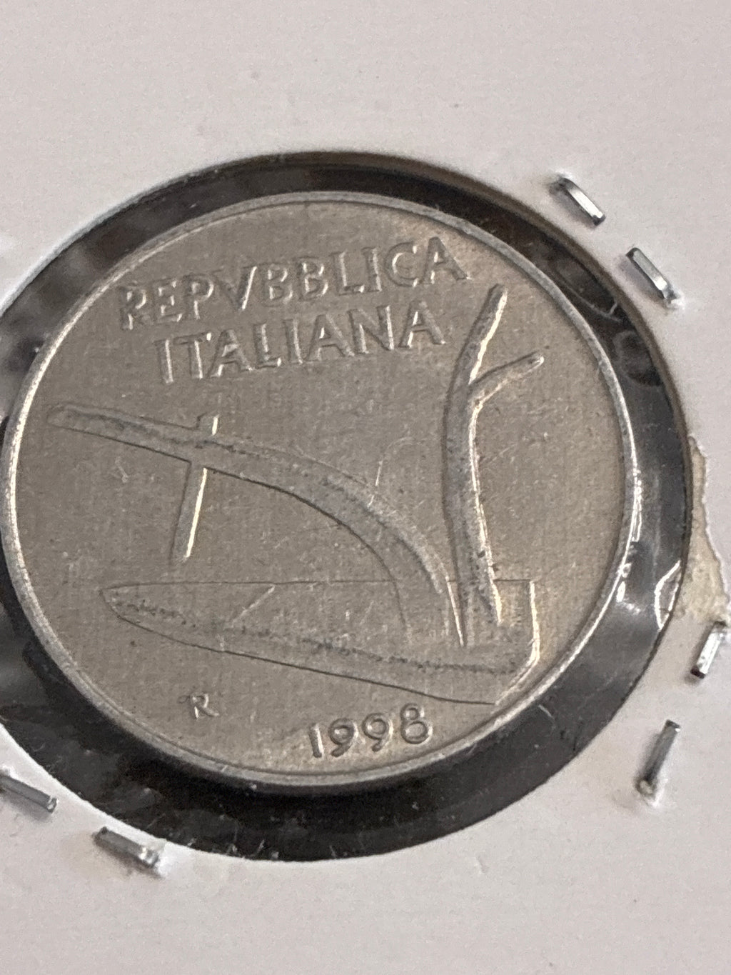 10 lire del 1998 Spighe variante numismatica con ariste e spighe lunghe nc