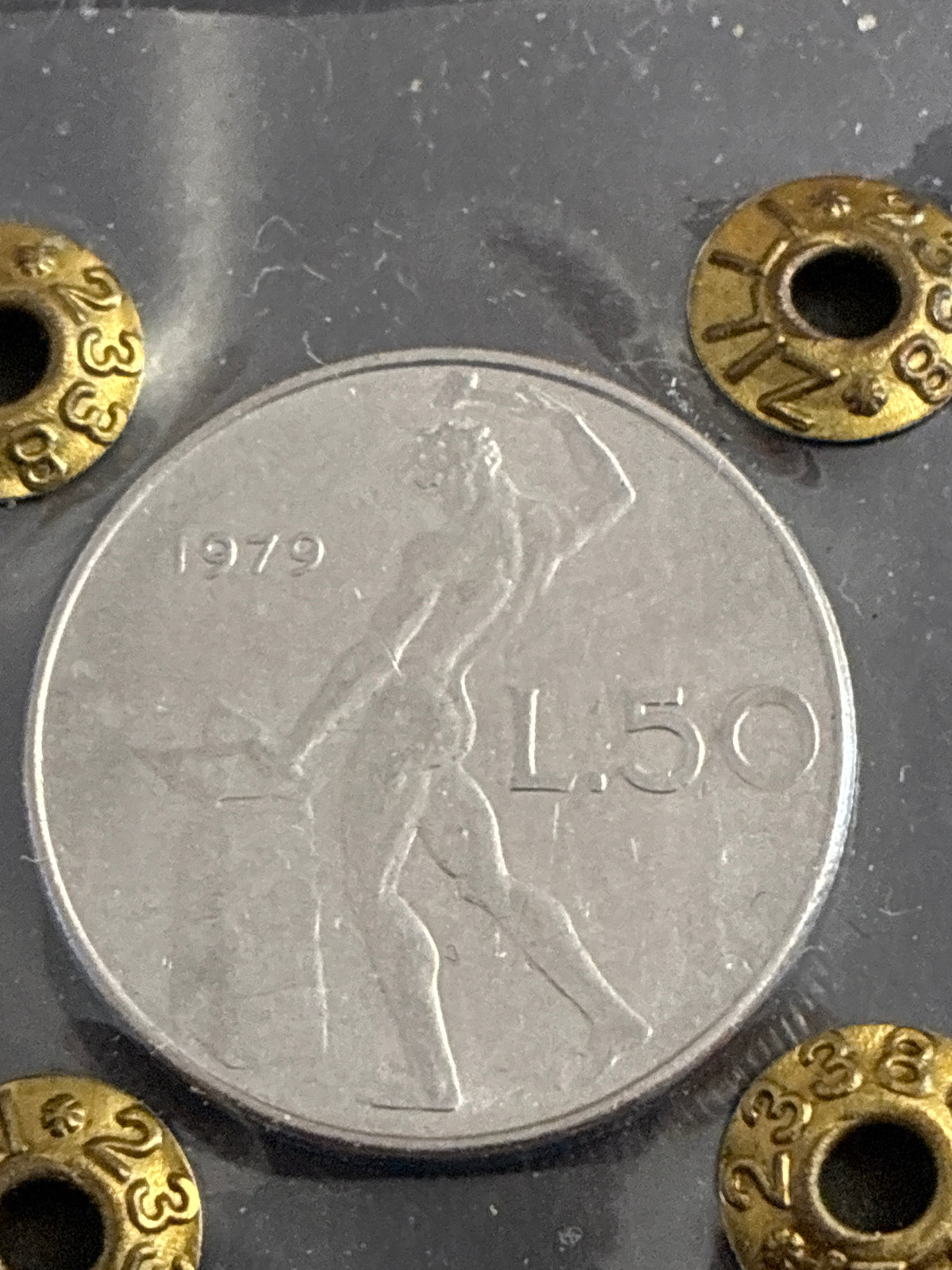 50 Lire 1978 "Vulcano" Errore Manca Segno di Zecca per Depressione in Perizia BB