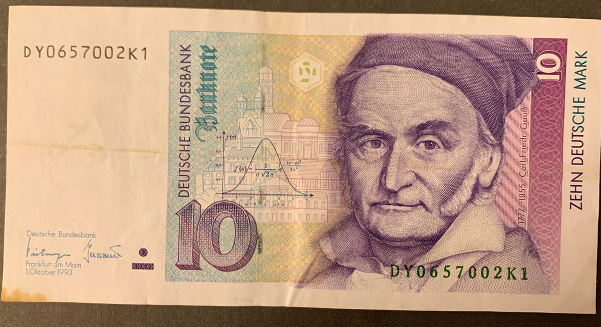 Banconota Germania 10 Marchi (10 Deutsche Mark) - Carl Friedrich Gauss⁠