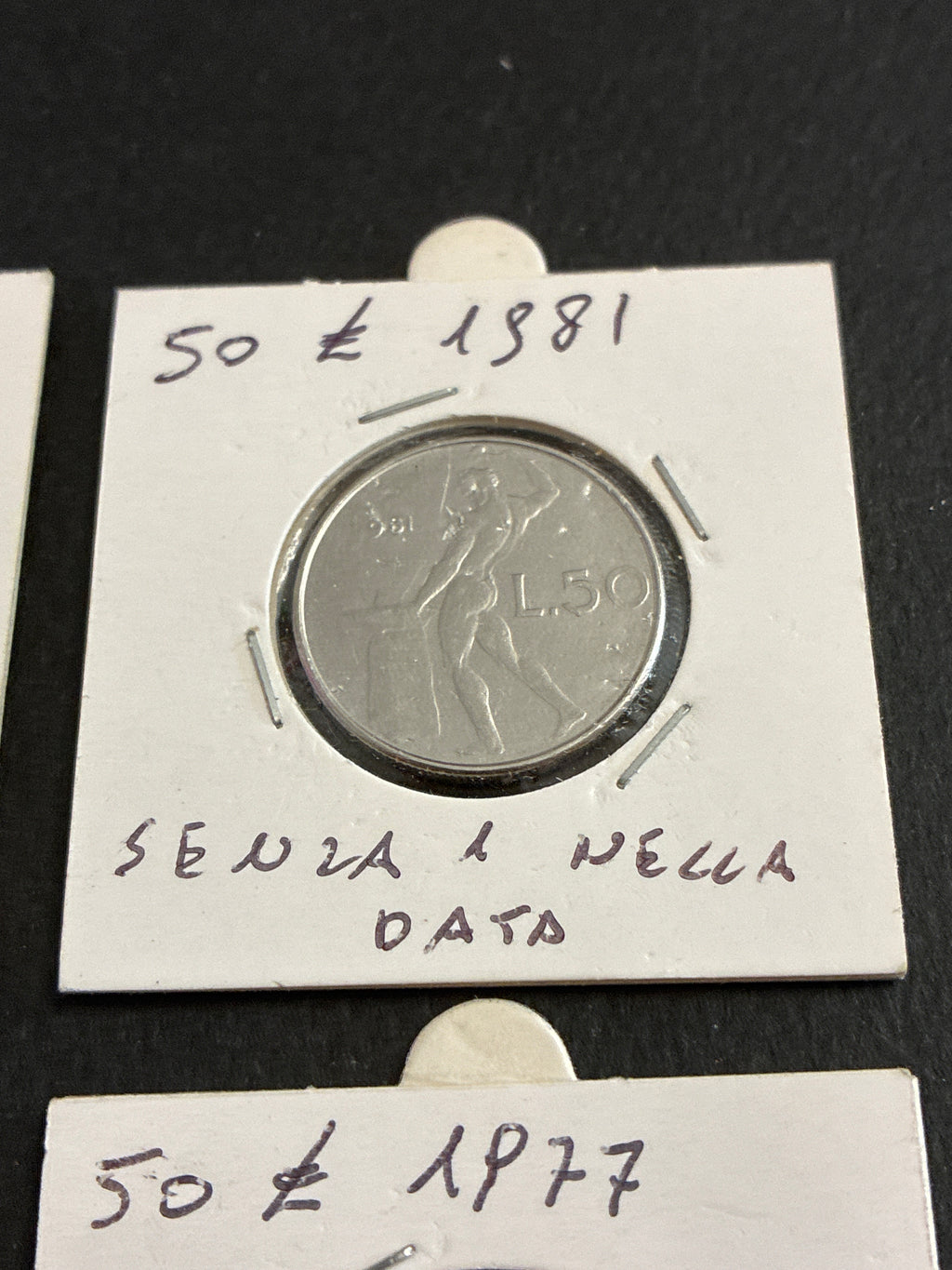 Lotto 6 monete 50 Lire Vulcano con errori di conio e varianti anni 70 e 80