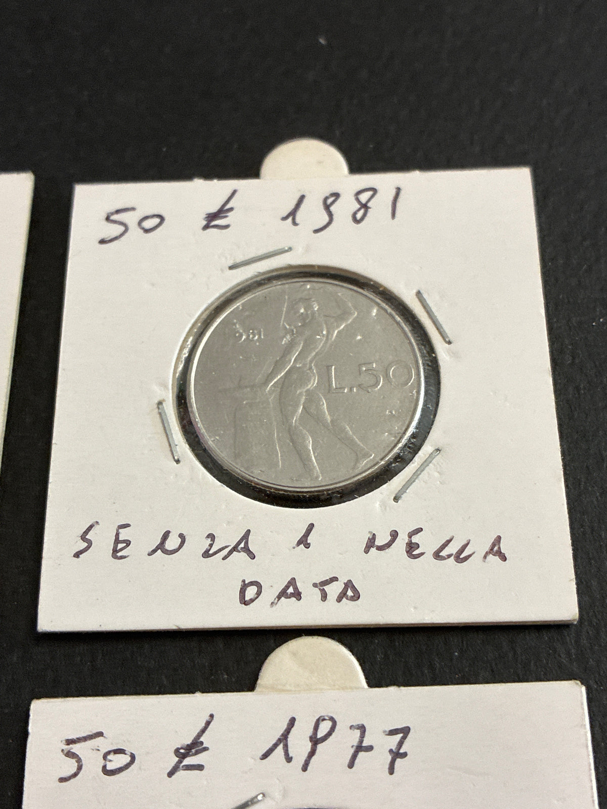 Lotto 6 monete 50 Lire Vulcano con errori di conio e varianti anni 70 e 80