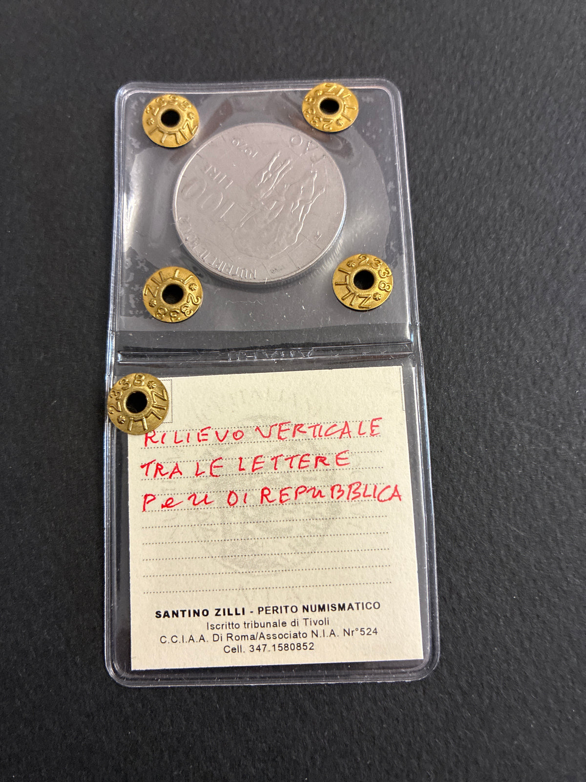 Moneta periziata da 100 Lire 1979 FAO - Variante con errore di conio "Riga di metallo in rilievo verticale" - Grado SPL / NC
