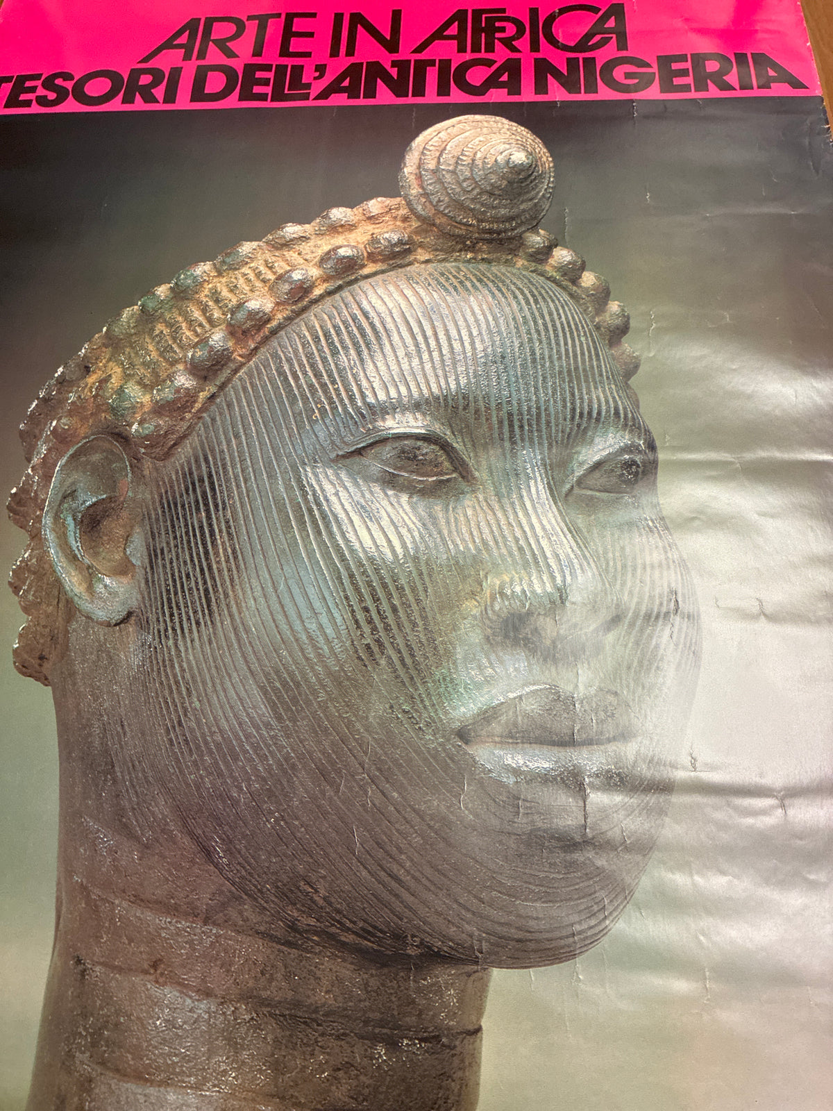 Manifesto mostra "Arte in Africa. Tesori dell'antica Nigeria" - Palazzo Strozzi Firenze 1984