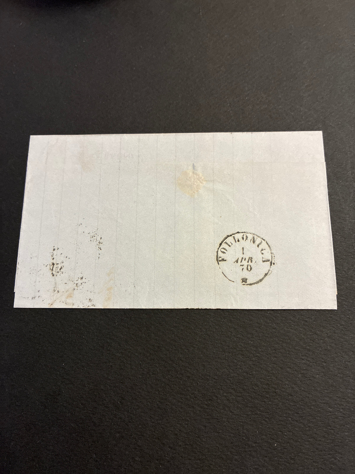Busta Storia Postale 1870 Collezione Curzio Batini Regno D'Italia Vittorio Emanuele II Francobollo 20 Centesimi Azzurro Timbro Livorno Arrivo Follonica In Giornata Da Collezione