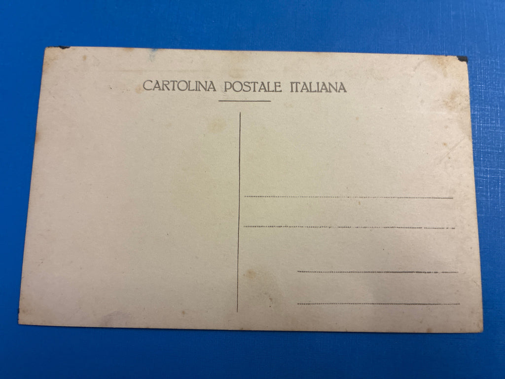 Cartolina postale italiana d'epoca coloniale con veduta dello scalo ferroviario e dei vagoni cisterna della ferrovia di Azizia in Libia
