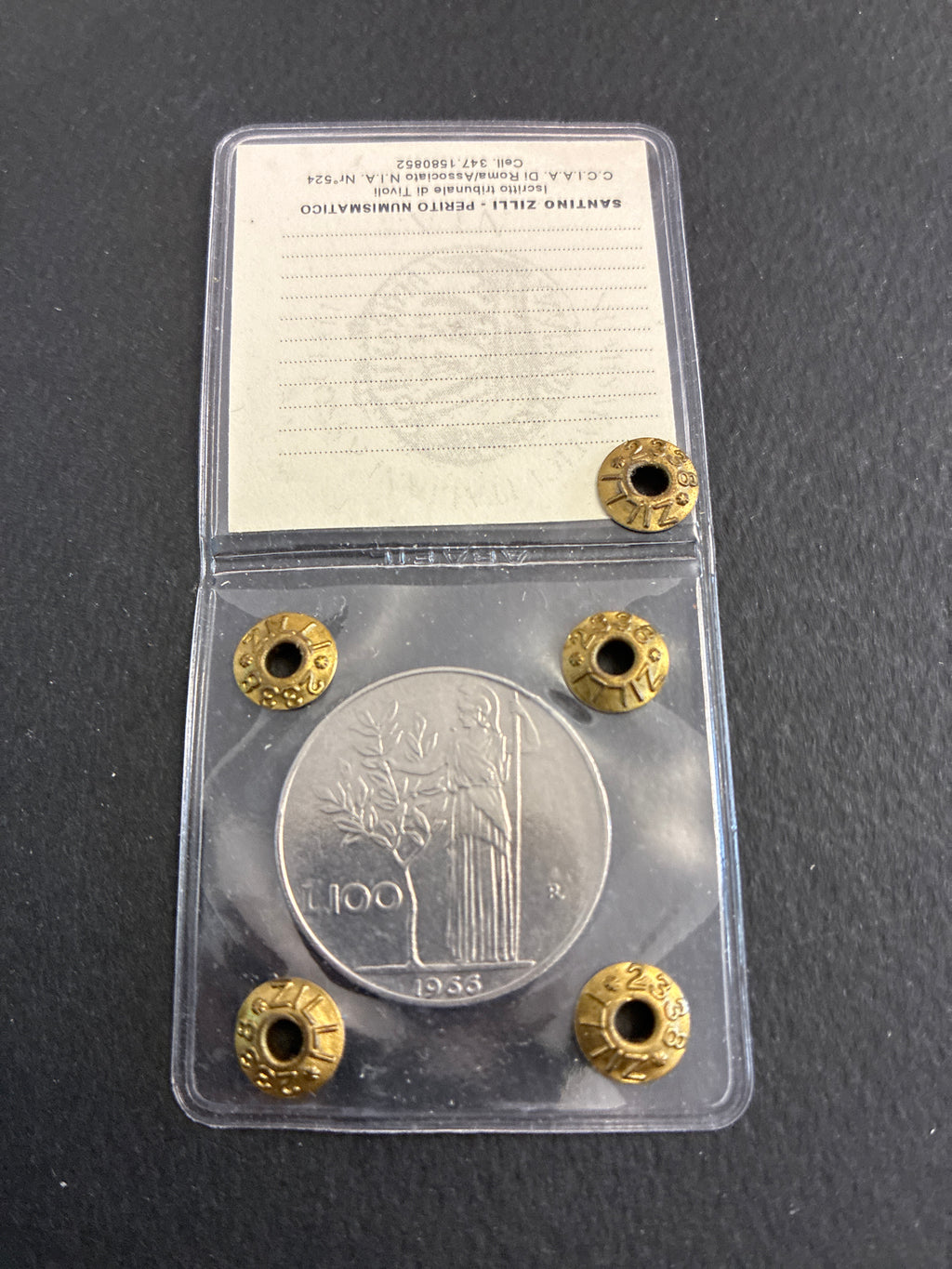 100 Lire 1966 Minerva Rara con Errore Asse Ruotato 30° Periziata