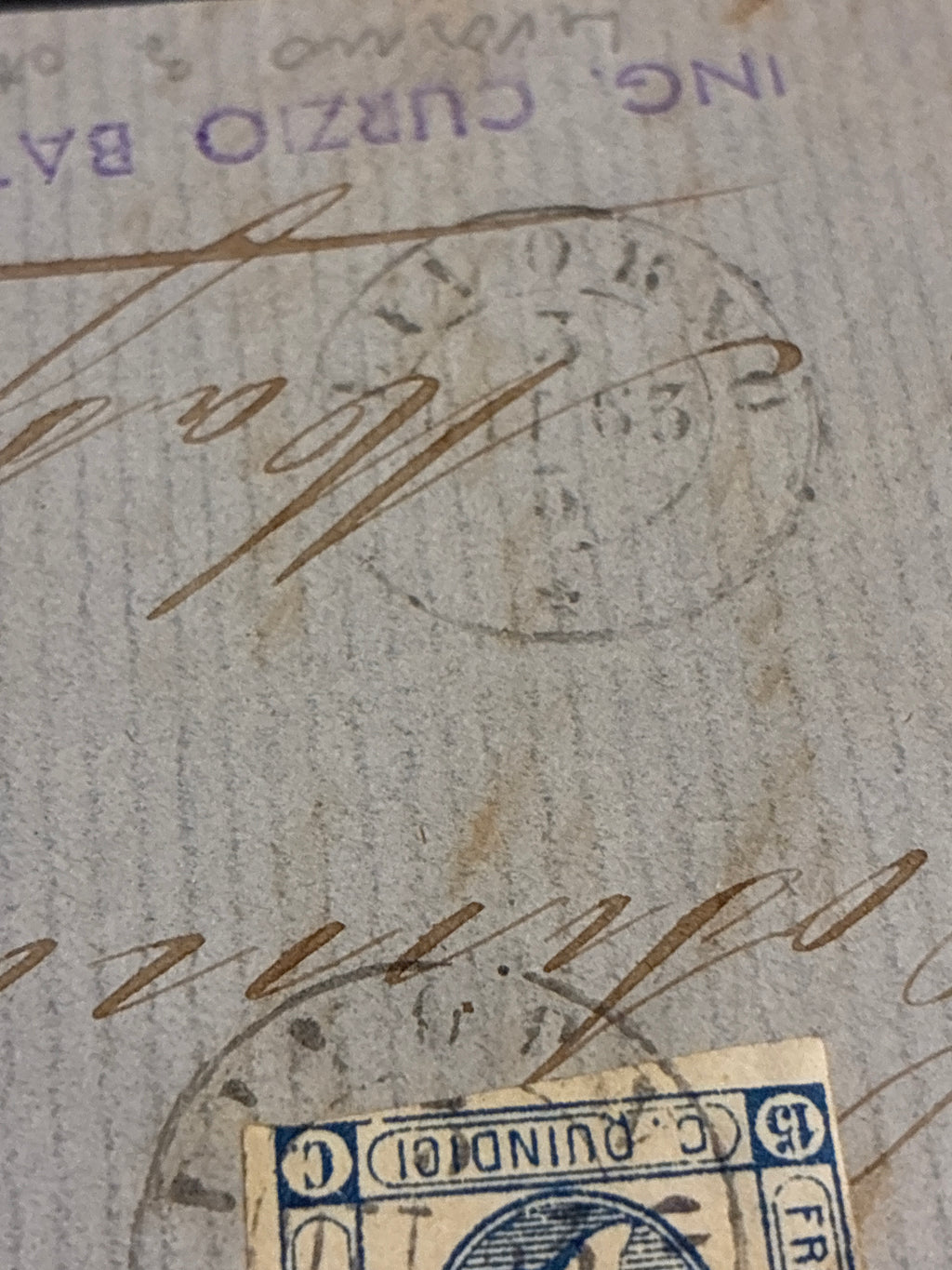 Lettera del Regno d'Italia (1863) con 15 c. del secondo tipo ex coll. Curzio Batini, da Livorno a Massa Marittimak