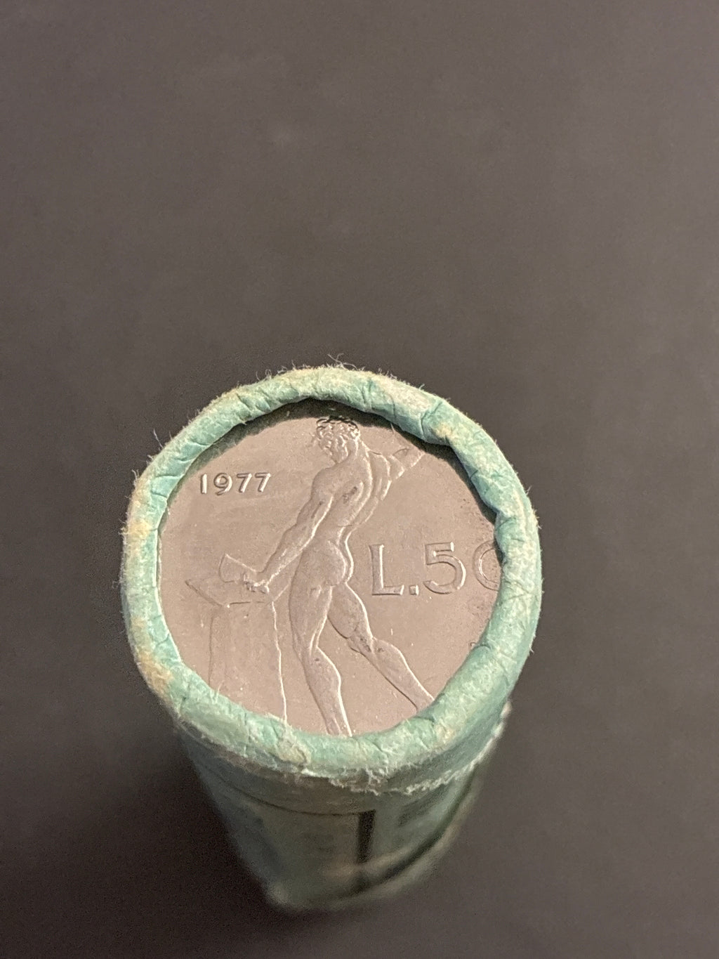 50 Lire Vulcano 1977 Rotolino Originale Zecca Sigillato Fior di Conio 50 Pezzi