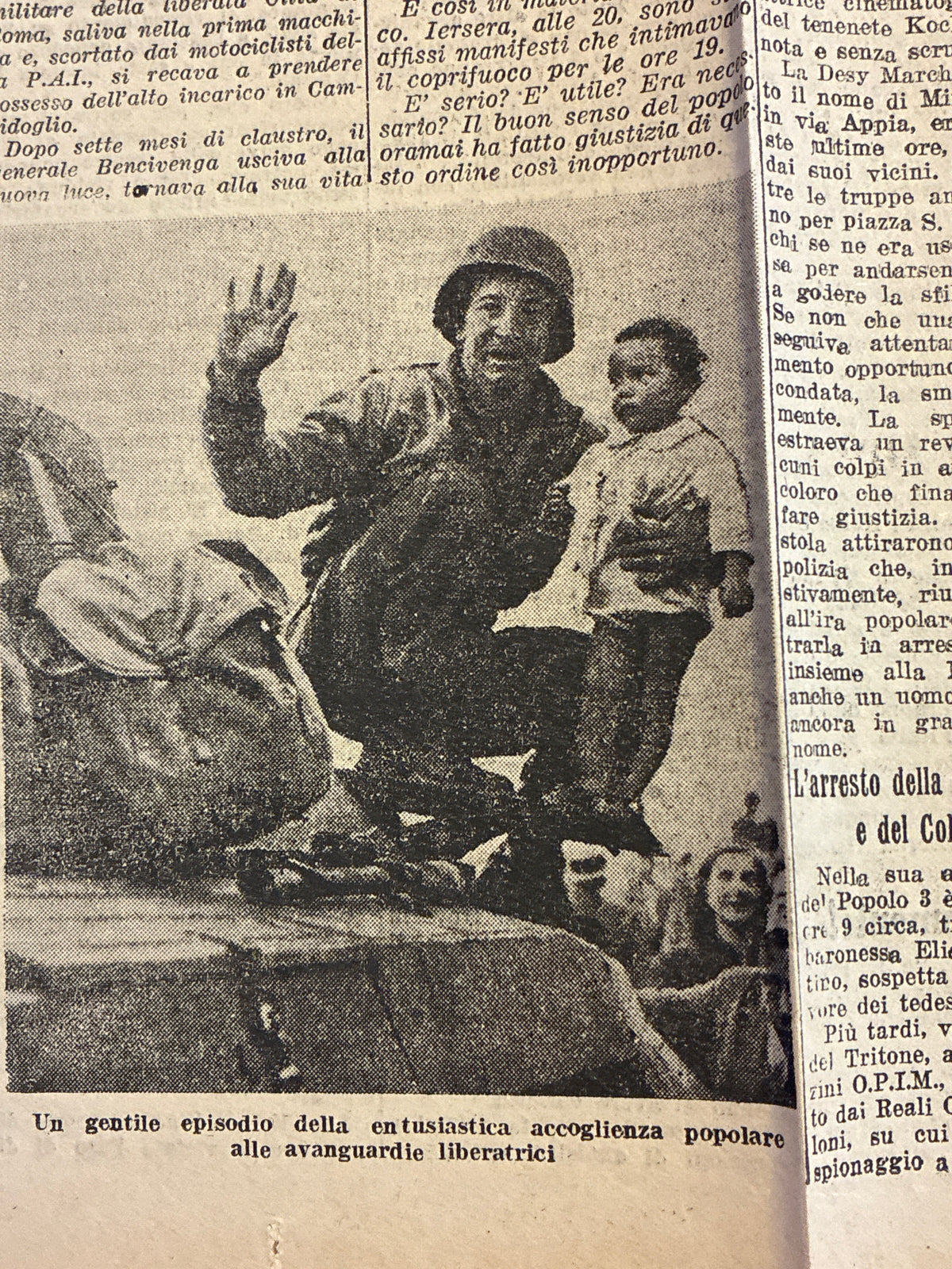 Quotidiano storico "Il Giornale d'Italia" – Edizione della Liberazione di Roma (6 Giugno 1944)